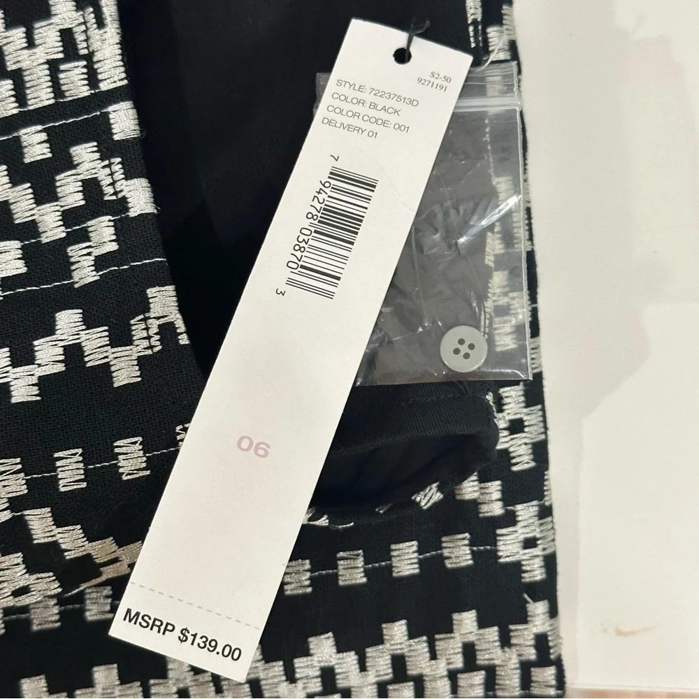 DKNYC Woven Shift Dress Black White Linen Cotton Sleeveless - Picture 5 of 7